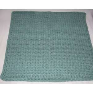  Cute Small Green Hand Crafted Doll Blanket Afghan 18 in X 