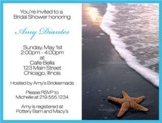   Shower Invitations, Starfish Wedding Invites, 10 Cards & envelopes