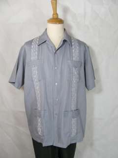 Mens Vintage 1960s Guayabera Shirt Mexico   L  