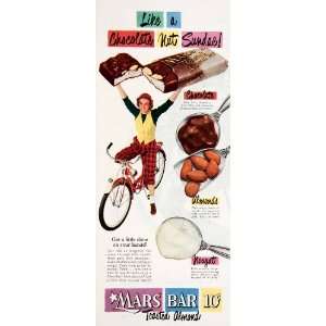  1952 Ad Mars Bar Toasted Almond Nougat Mile Chocolate Dime 