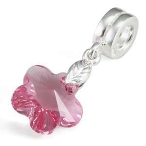   Crystal Flower Dangle Chiyopia Pandora Chamilia Troll Compatible Beads