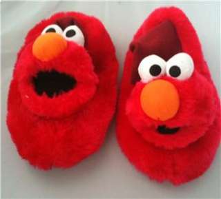 Toddler Baby Boys Sesame Street Elmo Furry Red Slipper House Shoes XL 