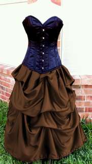 Azraels Accomplice Elegant Belle Skirt in Bronze Brown, Size L/XL