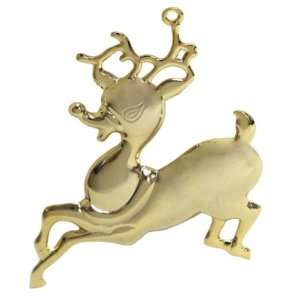  Gloria Duchin Dapped Goldtone Reindeer Ornament 