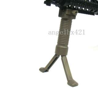 Spring loaded 20mm Rail Tactical RIS Foregrip Bipod Tan  