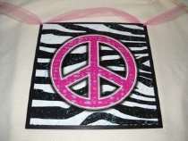 The Mall   Zebra Peace Girls Bedroom Wall Art Sign Teen Room Signs