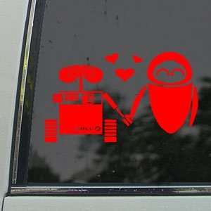 DISNEY Red Decal WALL E EVE ROBOT LOVE Window Red Sticker 