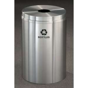 Glaro Recycling Receptacle for Bottles, Cans   Satin Aluminum  RB 