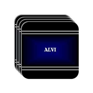 Personal Name Gift   ALVI Set of 4 Mini Mousepad Coasters (black 