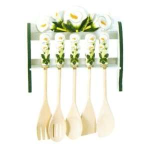 LILY 3 D Large Wall Plaque & Utensils Set NEW  Kitchen 
