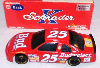 1995 Action Ken Schrader #25 Winston Cup Budweiser Bank 1/24  