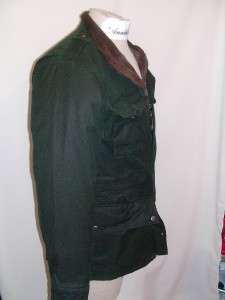 NWT 2011Y Eddie Bauer Mens Waxed Cotton Field Jacket Deep Forest S M $ 