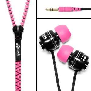  Zipbuds Earphones Gen2 (Pink & Black)   Zippered Earphones 