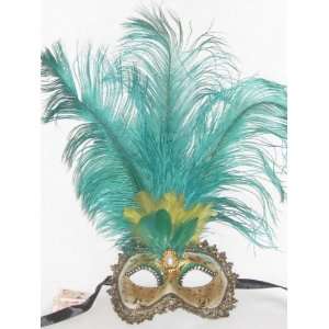   Crystal Ciuffo Arco Feather Venetian Masquerade Mask