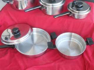 ROYAL PRESTIGE WATERLESS STAINLESS COOKWARE SET 7 PLY POTS PAN SKILLET 