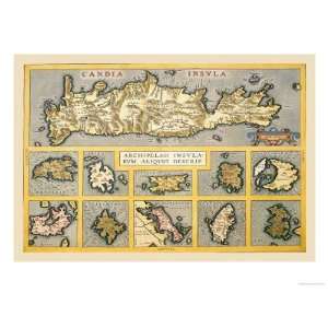  Maps of Mediterranean Islands Giclee Poster Print by 