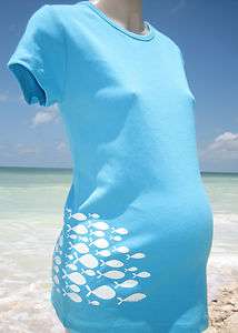   School of Fish Maternity Tee Shirt tshirt ocean beach wave water new