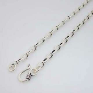 925 sterling silver Oval link Mens Necklace Chain 55cm 22 Punk Free 