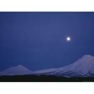  Moonrise over Some of Kamchatkas Volcanoes Stretched 