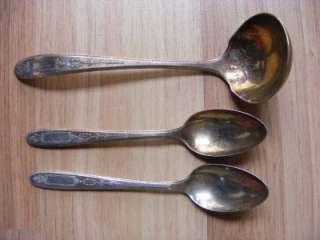 Rare Community Plate Adam Sauce Ladle Demitasse Spoons  