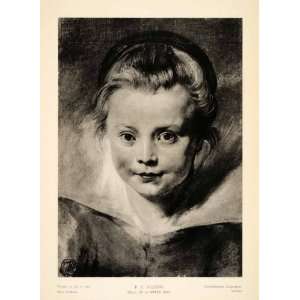  1939 Photogravure Peter Paul Rubens Child Face Little Girl 
