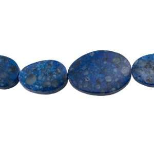 20X15mm to 40x30mm Graduated Flat Twist Lapis Kiwi Beads 