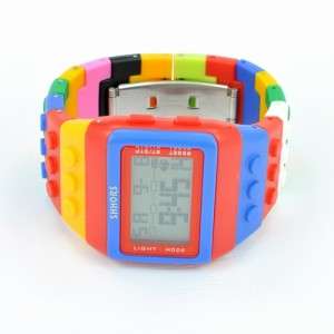  Rainbow Design Sport Digital Wrist Watch with LED Night Light R1