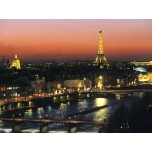  Eiffel Tower and River Seine, Paris, France Photographic 