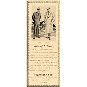  1930 Ad F R Tripler & Co Businessmen Men Coats Outfitters 