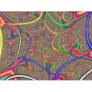  Abstract Fractal Design with Multi Coloured Patterns and 