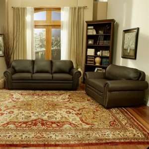  Signature Premium Italian Leather Oversized Sofa and Chair 