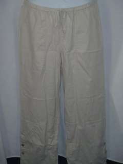 Chicos Design linen pants suit shirt size 2 12 14  