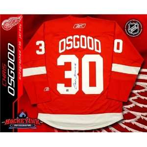 Chris Osgood Autographed/Hand Signed Detroit Red Wings Red Reebok 
