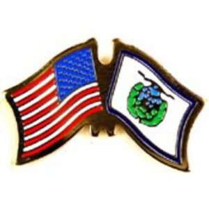  American & West Virginia Flags Pin 1 Arts, Crafts 