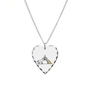   Necklace Heart Charm Unicorn Vomiting Rainbow Artsmith Inc Jewelry