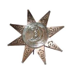  9 tin star with glass center