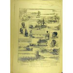  1888 Emin Pasha Expedition Congo Aruwimi Sketches Print 