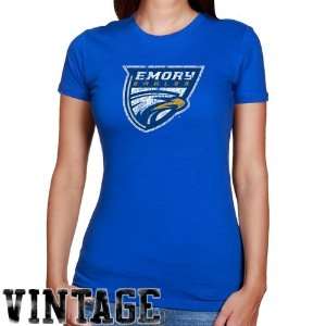  Emory Eagles Ladies Royal Blue Distressed Logo Vintage 