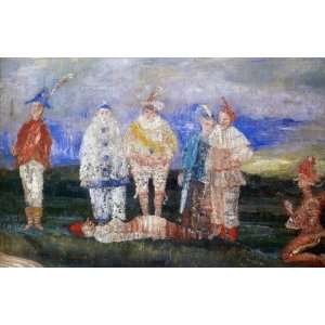  FRAMED oil paintings   James Ensor   24 x 16 inches   Duel 