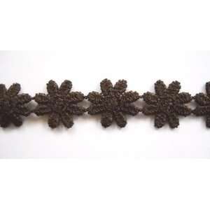  Chocolate Brown Mini Daisy Venice Lace Trim .5 Inch By The 