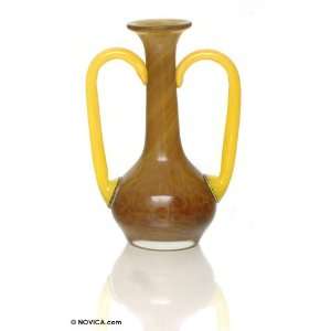  Blown glass vase, Golden Amphora