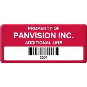  Custom Asset Label With Barcode, 1.25 x 2.75 PermaGuard 