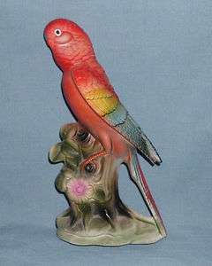   Bradleys Exclusives Red Parakeet Budgie Bird Porcelain Wall Plaque