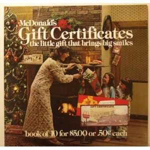  1978 920 064B McDonalds Gift Certificates Translight 