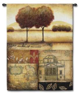 LANDSCAPE MAP COLLAGE FLEUR ART TAPESTRY WALL HANGING  