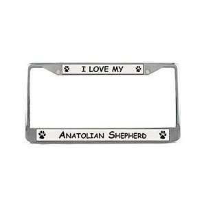  Anatolian Shepherd License Plate Frame (Chrome) Patio 