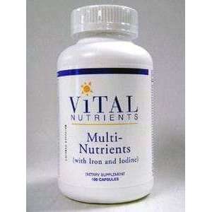Vital Nutrients   Multi Nutrients w/Iron & Iodine   180 caps Health 