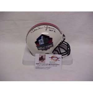  Charlie Joiner Autographed Hall of Fame Logo Mini Football 