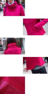 New Womens Lady Single Breasted Turtleneck Woolen Jacket Coat Outwear 