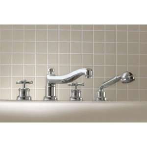   Noble Double Handle Widespread Roman Tub Filler Faucet with Metal